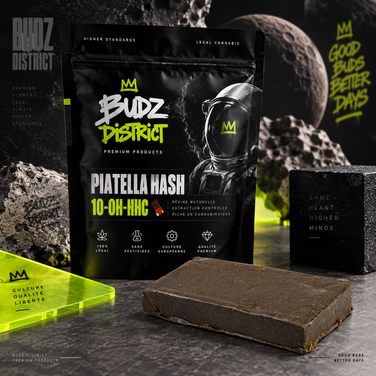 Piatella Hash 10-OH-HHC – bolsa BUDZ DISTRICT, resina 10-OH-HHC