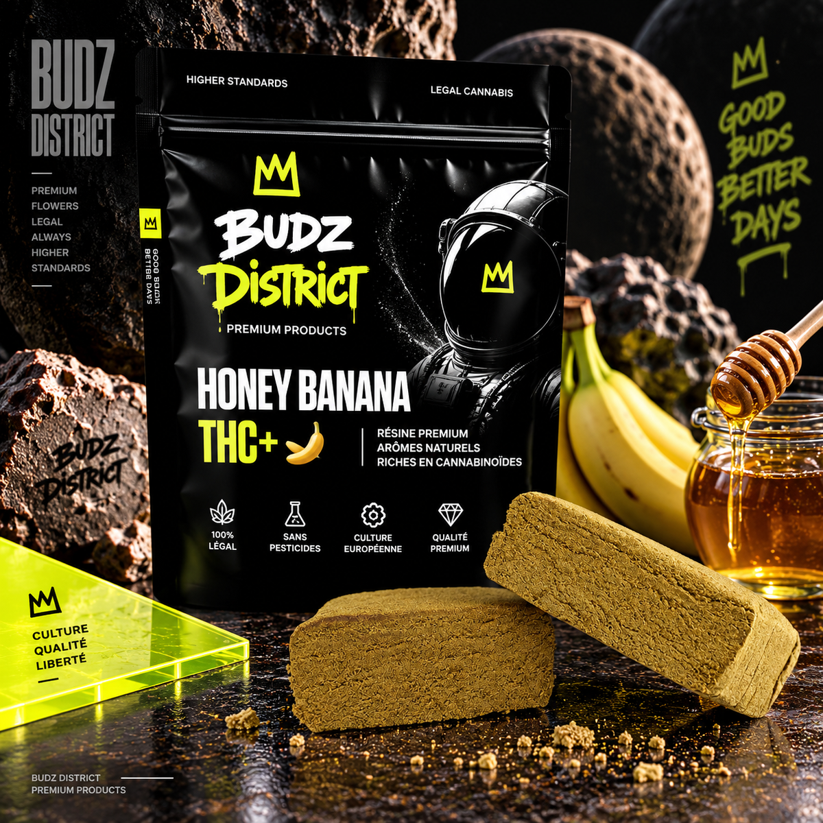 Honey Banana THC+ – bolsa BUDZ DISTRICT, flor THC+
