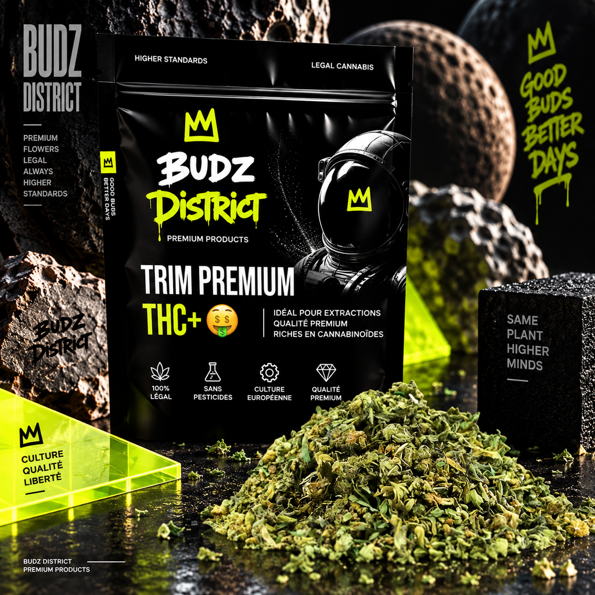 Trim Premium THC+ – bolsa BUDZ DISTRICT, flor THC+